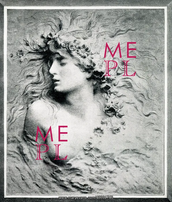  : Marble relief of Sarah Bernhardt as Ophelia