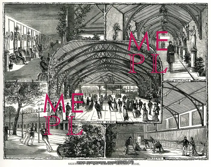 : The Marble Skating Rink, Clapham 1876 : The Marble Skating Rink, Clapham 1876