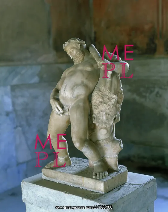 : Marble statue of Hercules urinating : Marble statue of Hercules urinating