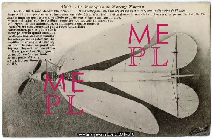 : MARCAY MOONEN MONOPLANE : MARCAY MOONEN MONOPLANE