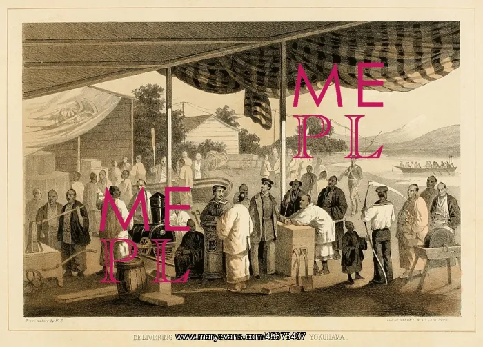 : On March 13, 1854, American presents were : On March 13, 1854, American presents were