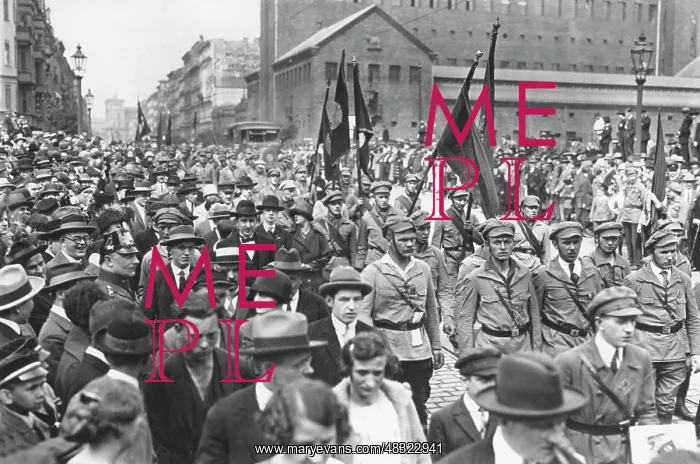 : The march of Red Front Fighters, circa 1920s : The march of Red Front Fighters, circa 1920s