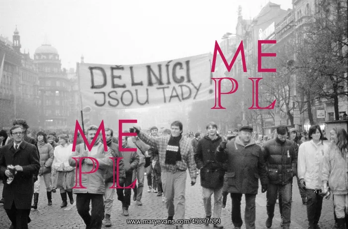 : March - workers - general strike - Wenceslas square : March - workers - general strike - Wenceslas square
