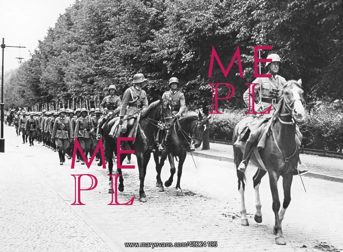 : Marching infantrymen in Potsdam : Marching infantrymen in Potsdam