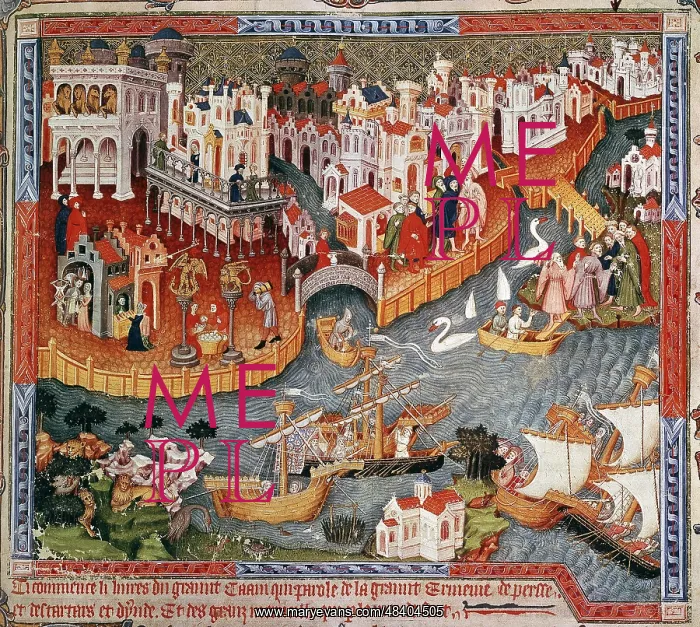: Marco Polo (1254-1324) setting out from Venice : Marco Polo (1254-1324) setting out from Venice