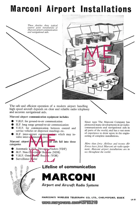 : Marconi Airport Nav Comm Installations 1956 Schematic : Marconi Airport Nav Comm Installations 1956 Schematic