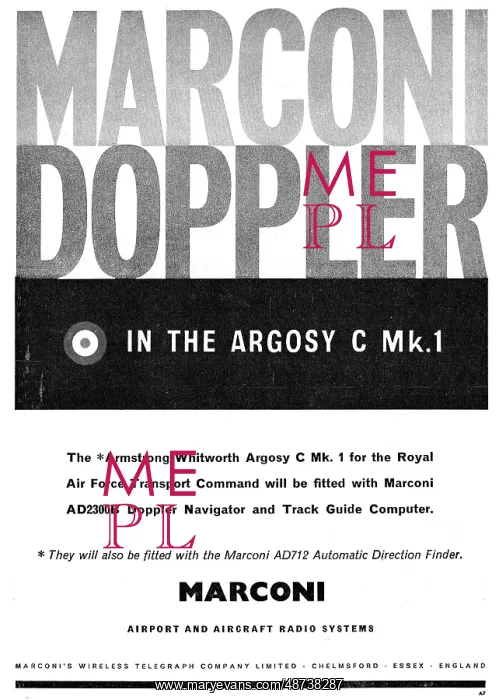 : Marconi Doppler AD2300B Navigation Specified For RAF Argosy : Marconi Doppler AD2300B Navigation Specified For RAF Argosy