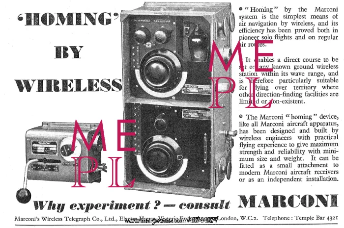 : Marconi Wireless & Navigation Equipment - Homing By Wireless : Marconi Wireless & Navigation Equipment - Homing By Wireless