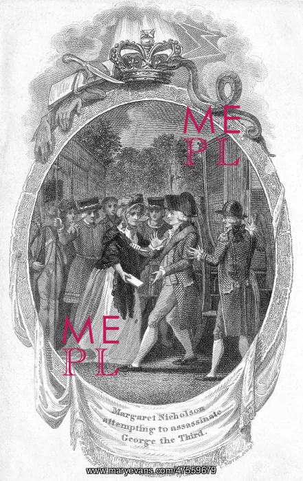 : Margaret Nicholson attempts to assassinate the king : Margaret Nicholson attempts to assassinate the king