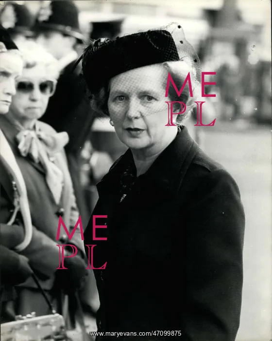 : Margaret Thatcher at service for Sir Douglas Bader : Margaret Thatcher at service for Sir Douglas Bader