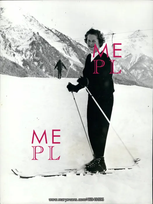 : Margaret Thatcher skiing in Switzerland : Margaret Thatcher skiing in Switzerland