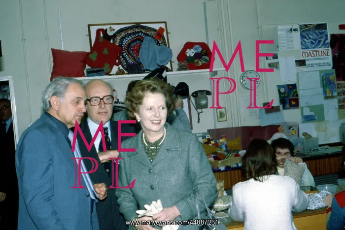: Margaret Thatcher on a visit to Redruth, Cornwall : Margaret Thatcher on a visit to Redruth, Cornwall