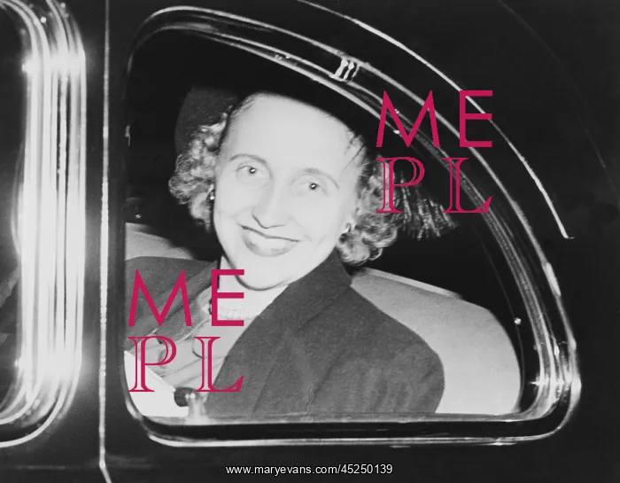 : Margaret Truman, looking out the window of an : Margaret Truman, looking out the window of an