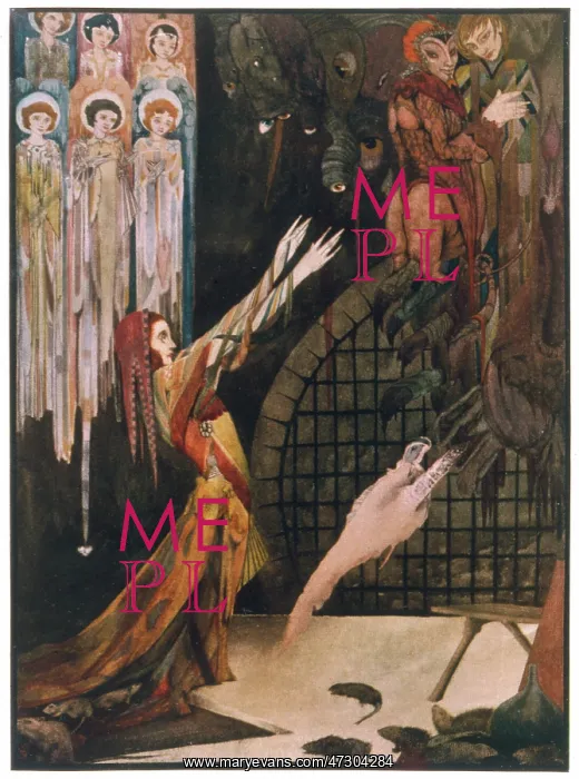 : Margarete in Prison, Harry Clarke : Margarete in Prison, Harry Clarke