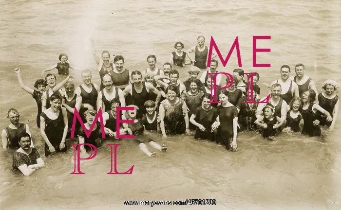 : Margate, Kent - Jolly bathers having fun in the sea : Margate, Kent - Jolly bathers having fun in the sea