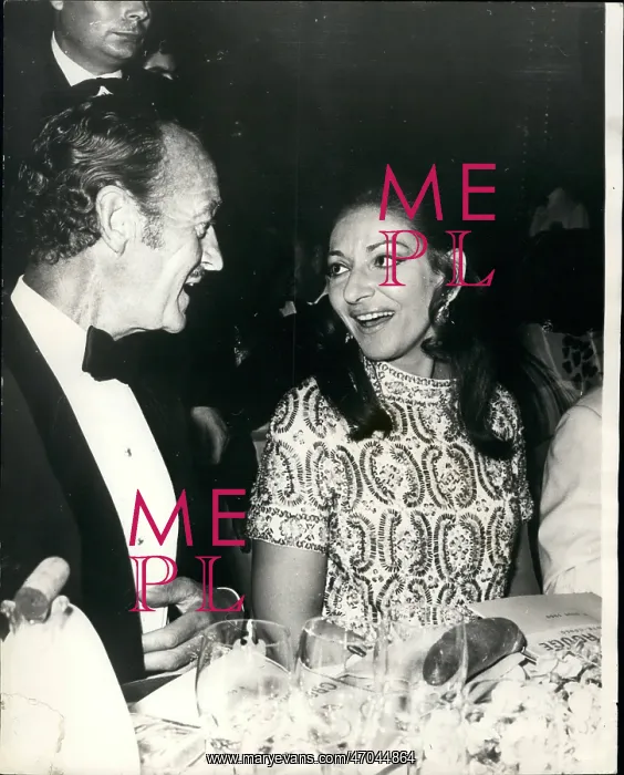 : Maria Callas, opera singer, and David Niven, actor : Maria Callas, opera singer, and David Niven, actor