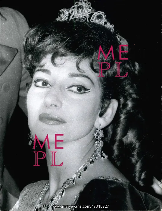 : Maria Callas, opera singer, at the Paris Opera : Maria Callas, opera singer, at the Paris Opera
