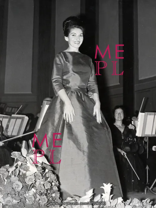 : Maria Callas, opera singer, at a performance in Paris : Maria Callas, opera singer, at a performance in Paris