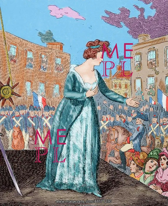: Marie Antoinette (1755-1793). Execution. Engraving. Colored : Marie Antoinette (1755-1793). Execution. Engraving. Colored
