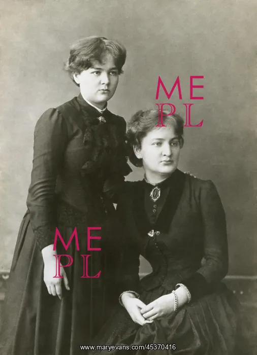 : Marie Curie as a young student with her sister : Marie Curie as a young student with her sister
