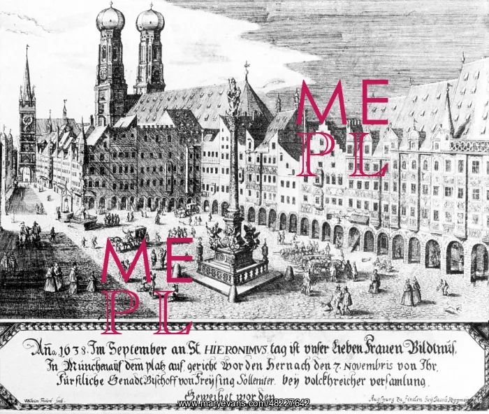 : Marienplatz in Munich, 17. Jahrhundert : Marienplatz in Munich, 17. Jahrhundert