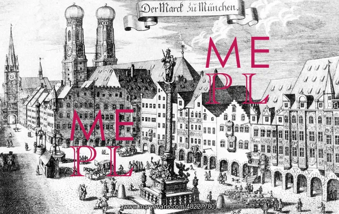 : Marienplatz in Munich around 1700 : Marienplatz in Munich around 1700