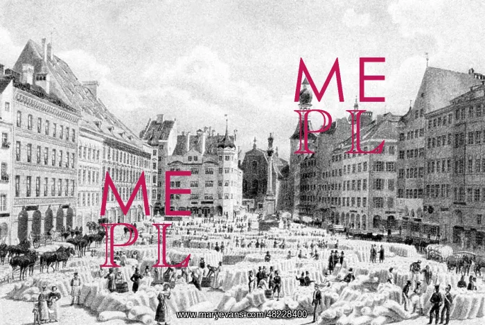 : Marienplatz in Munich, 1835 : Marienplatz in Munich, 1835
