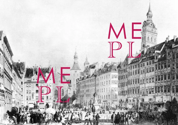 : Marienplatz in Munich around 1840 : Marienplatz in Munich around 1840