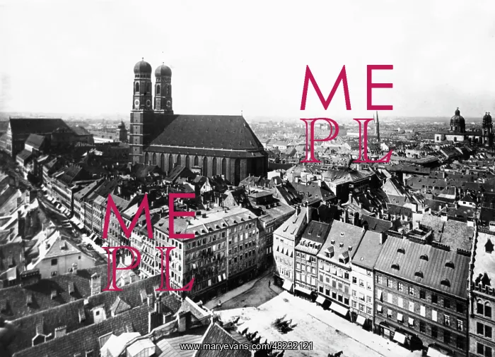 : Marienplatz in Munich, 1860 : Marienplatz in Munich, 1860