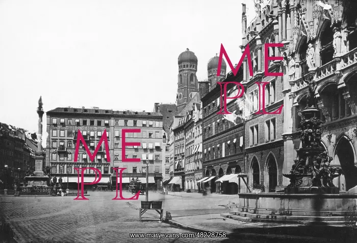 : Marienplatz in Munich before 1900 : Marienplatz in Munich before 1900