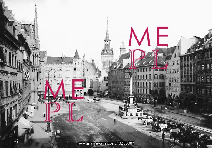 : Marienplatz in Munich before 1900 : Marienplatz in Munich before 1900