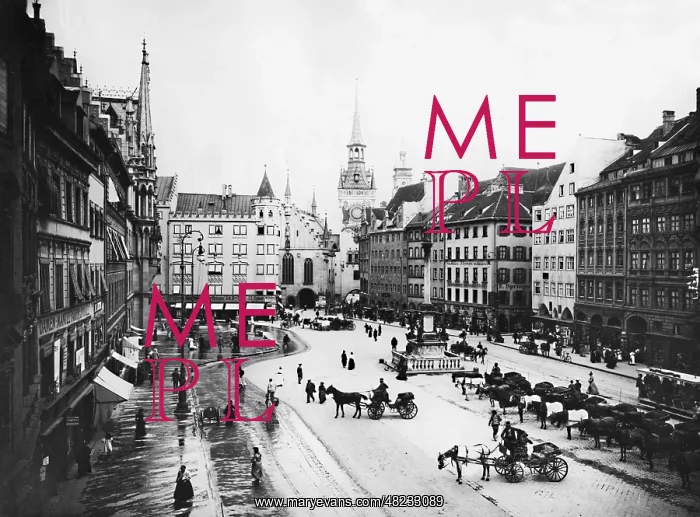 : Marienplatz in Munich before 1900 : Marienplatz in Munich before 1900