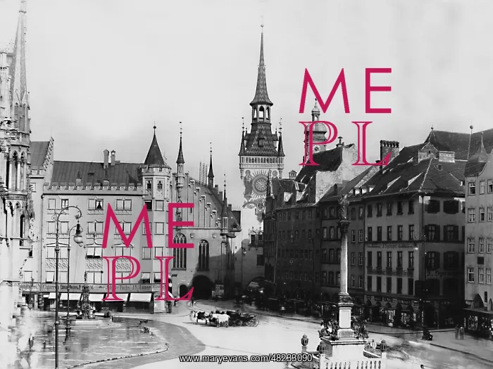 : Marienplatz in Munich before 1900 : Marienplatz in Munich before 1900