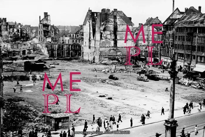 : The Marienplatz in Munich, 1945 : The Marienplatz in Munich, 1945