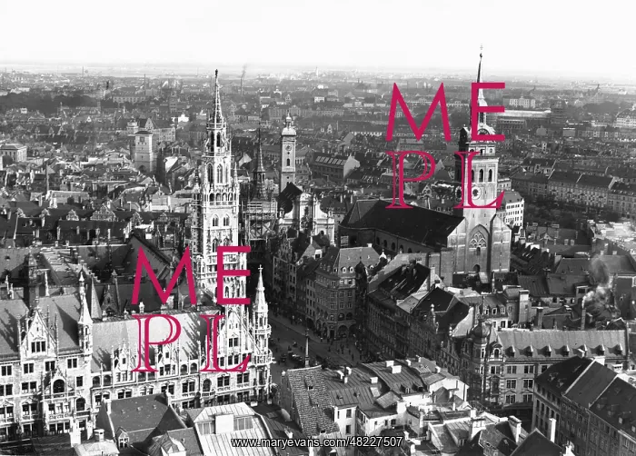 : The Marienplatz with the Old Peter and New Town Hall in : The Marienplatz with the Old Peter and New Town Hall in