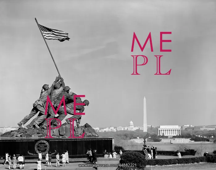 : Marine Corps Monument With Washington : Marine Corps Monument With Washington