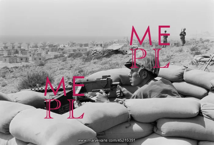 : US Marine in a foxhole in Beirut, Lebanon. ? : US Marine in a foxhole in Beirut, Lebanon. ?