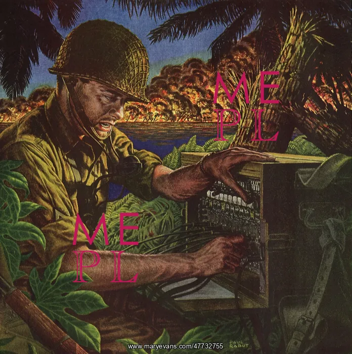 : Marine Operates Portable Switchboard during Pacifc Battle : Marine Operates Portable Switchboard during Pacifc Battle