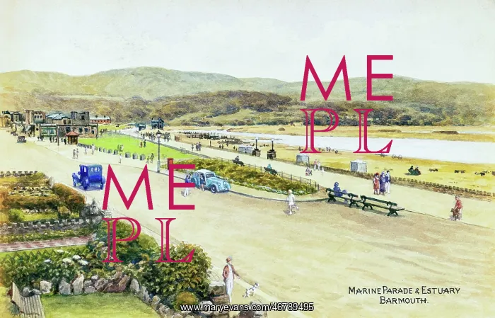 : Marine Parade and Estuary, Barmouth, Gwynedd, North Wales : Marine Parade and Estuary, Barmouth, Gwynedd, North Wales