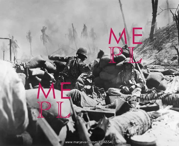 : Marine about to throw a hand grenade at a Japanese : Marine about to throw a hand grenade at a Japanese