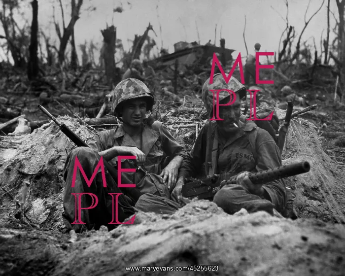 : Marines smoke cigarettes, but keep their weapons : Marines smoke cigarettes, but keep their weapons