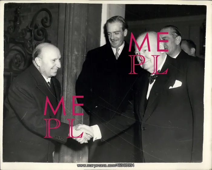 : Mario Scelba, Italian PM, Anthony Eden, Winston Churchill : Mario Scelba, Italian PM, Anthony Eden, Winston Churchill