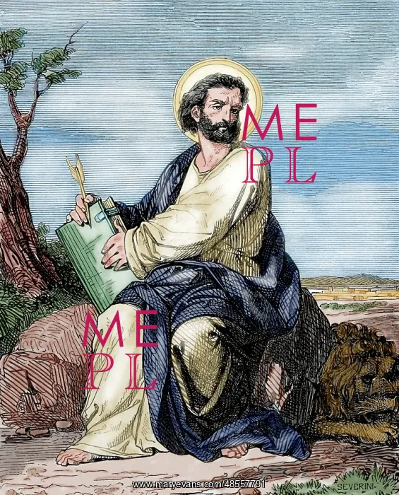 : Mark the Evangelist. Engraving. Colored : Mark the Evangelist. Engraving. Colored