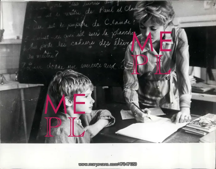 : Mark Lester, Oliver actor, with tutor at Shepperton studios : Mark Lester, Oliver actor, with tutor at Shepperton studios