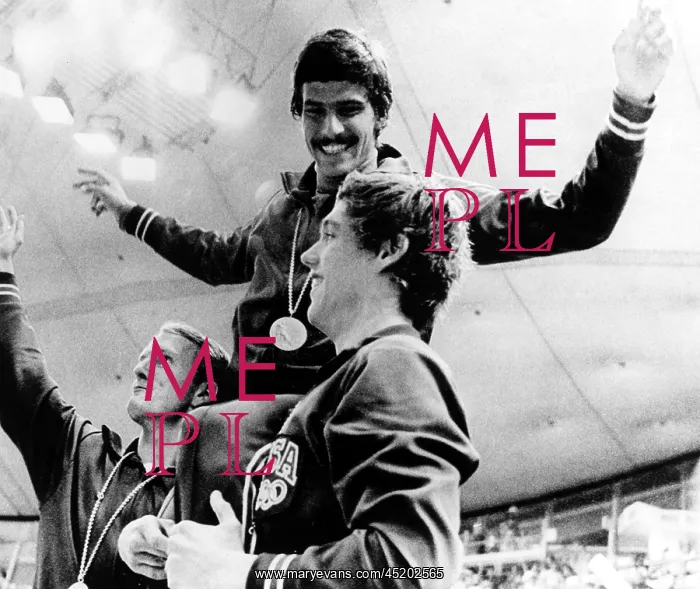 : Mark Spitz shows off his 7th Gold Medal, ? : Mark Spitz shows off his 7th Gold Medal, ?