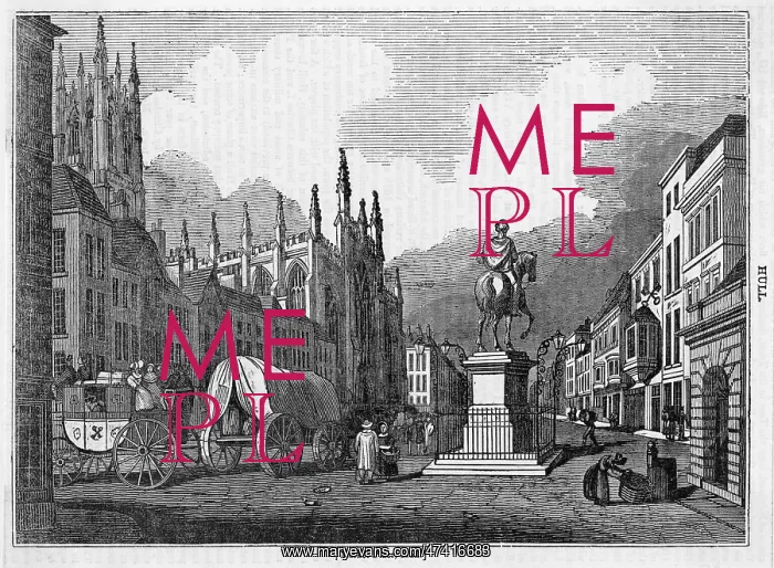  : Hull. The Market Place, Hull, Humberside, with an equestrian statue