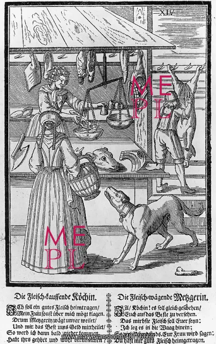: Market scene in the 17th century : Market scene in the 17th century