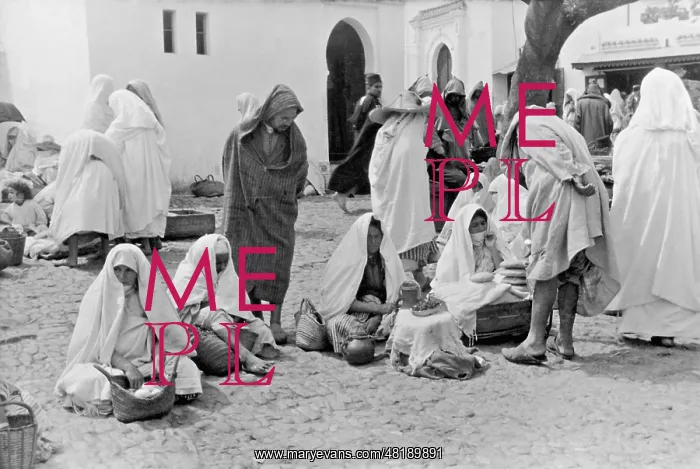 : Market scene in Tangier, 1941 : Market scene in Tangier, 1941