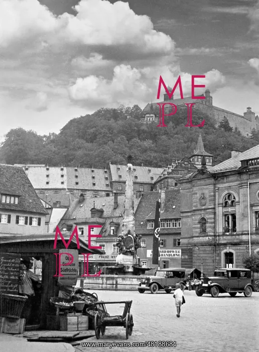: Market Square in Kulmbach, 1931 : Market Square in Kulmbach, 1931