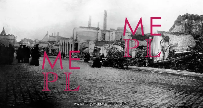 : The market square in Ortelsburg, 1915 : The market square in Ortelsburg, 1915